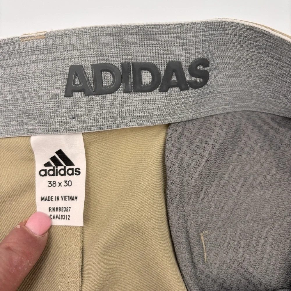 Adidas Golf Pants Mens 38x30 Khaki Tan Ultimate 365 Flat Front Pro